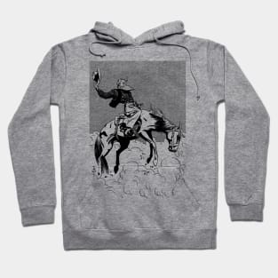 Rodeo Taming Horse Western Cowboy Retro Comic Hoodie